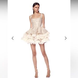 Bronx and Banco mini Catalina Dress size XS Gold & creme $850 orig price